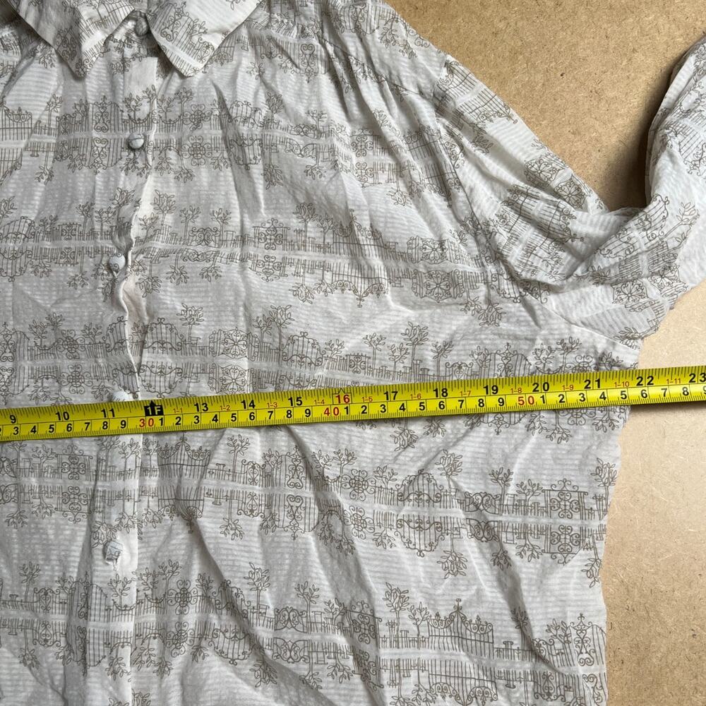 Vintage Pendleton White/Brown Button-Up Long Slee… - image 5